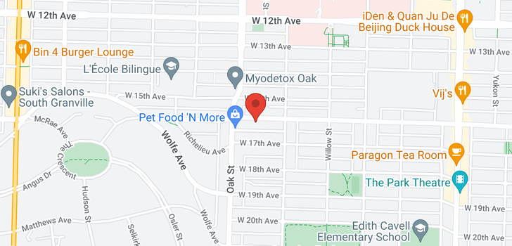 map of 978 W 16TH AVENUE